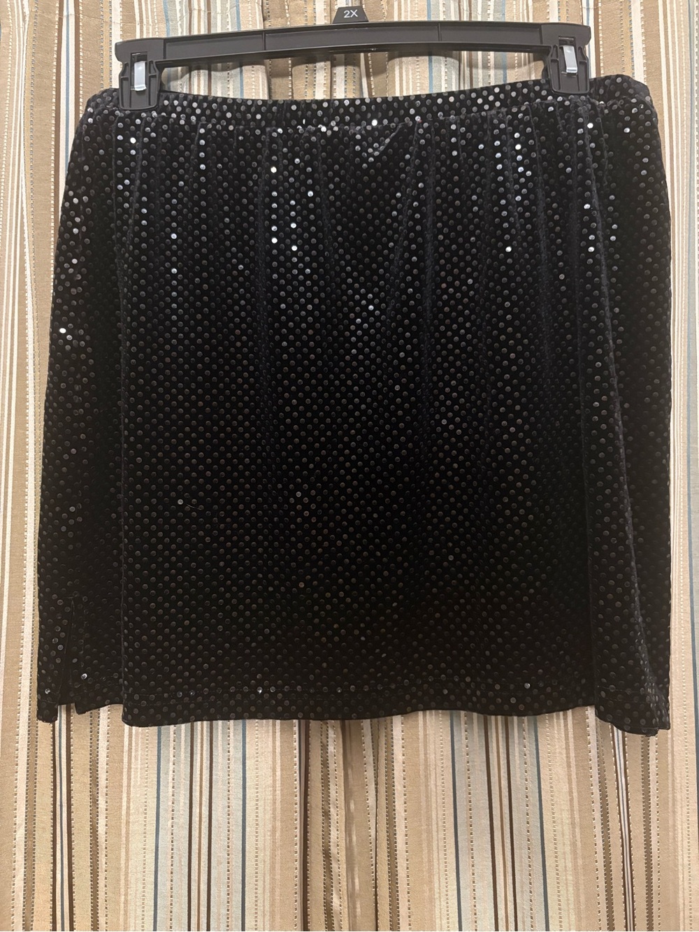 Giorgio Fiorelli Black Sequin Velvet Mini Skirt